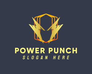 Hexagon Lightning Power logo design