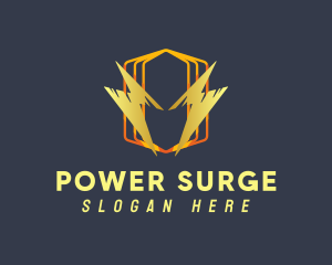 Hexagon Lightning Power logo design