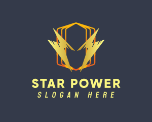 Hexagon Lightning Power logo design