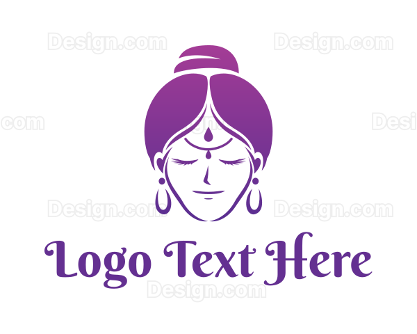 Indian Woman Meditation Logo