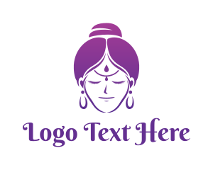Indian Woman Meditation logo design