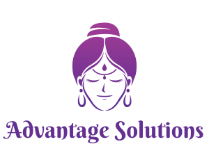 Indian Woman Meditation logo design