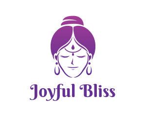 Indian Woman Meditation logo design