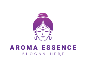 Indian Woman Meditation logo design