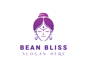 Indian Woman Meditation logo design