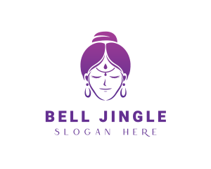 Indian Woman Meditation logo design