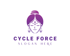 Indian Woman Meditation logo design