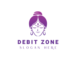 Indian Woman Meditation logo design