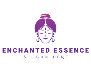 Indian Woman Meditation logo design