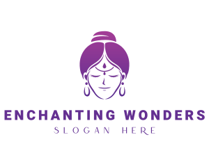 Indian Woman Meditation logo design