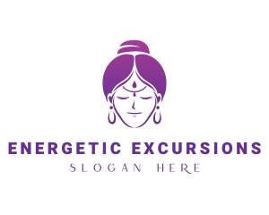 Indian Woman Meditation logo design