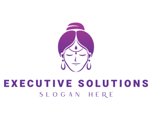 Indian Woman Meditation logo design