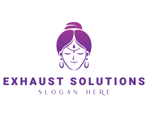 Indian Woman Meditation logo design