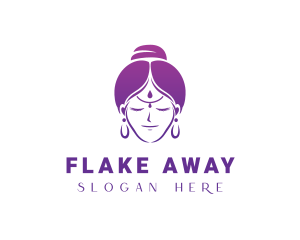 Indian Woman Meditation logo design