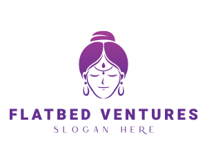 Indian Woman Meditation logo design