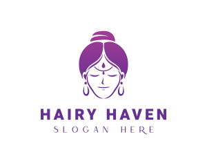 Indian Woman Meditation logo design