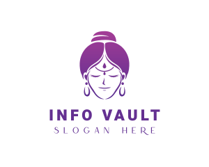 Indian Woman Meditation logo design