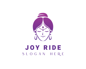 Indian Woman Meditation logo design