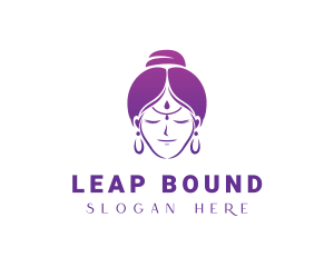 Indian Woman Meditation logo design