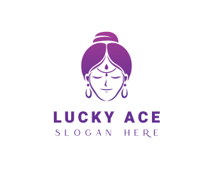 Indian Woman Meditation logo design