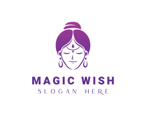 Indian Woman Meditation logo design