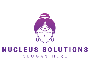 Indian Woman Meditation logo design