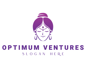 Indian Woman Meditation logo design