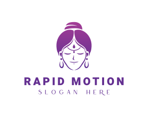 Indian Woman Meditation logo design