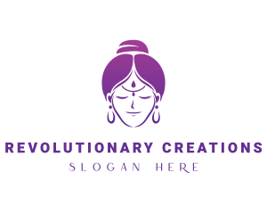 Indian Woman Meditation logo design