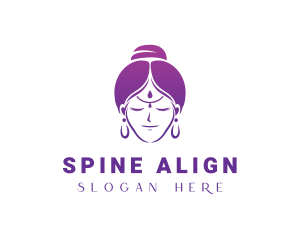 Indian Woman Meditation logo design