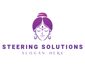 Indian Woman Meditation logo design