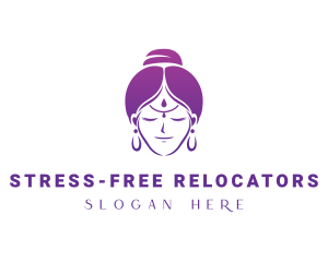 Indian Woman Meditation logo design