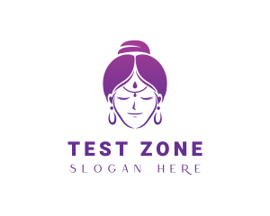 Indian Woman Meditation logo design