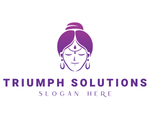 Indian Woman Meditation logo design