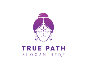 Indian Woman Meditation logo design