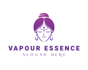 Indian Woman Meditation logo design