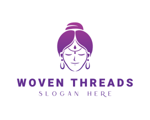 Indian Woman Meditation logo design