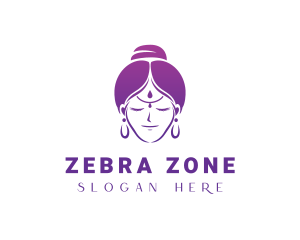 Indian Woman Meditation logo design