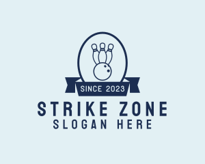 Bowling Strike Banner logo design