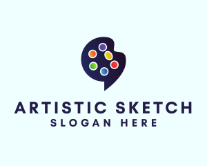 Chat Artist Palette logo design