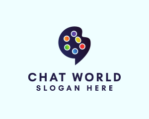 Chat Artist Palette logo design