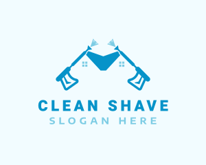 House Pressure Washer Cleaning logo design