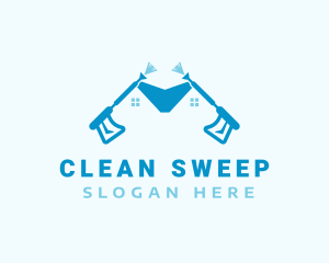 House Pressure Washer Cleaning logo design