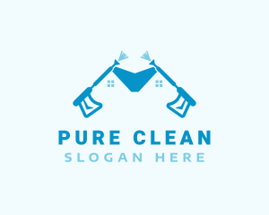 House Pressure Washer Cleaning logo design