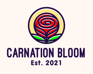 Red Rose Flower logo design