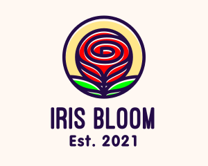 Red Rose Flower logo design