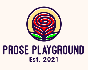 Red Rose Flower logo design