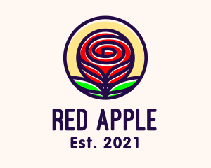 Red Rose Flower logo