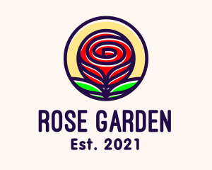 Red Rose Flower logo design