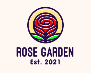 Red Rose Flower logo